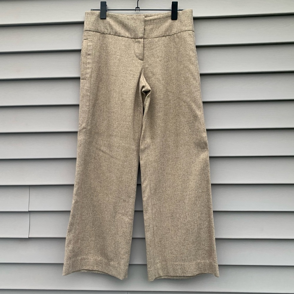 DVF Diane Von Furstenberg sparkly camel wool wide-leg trousers